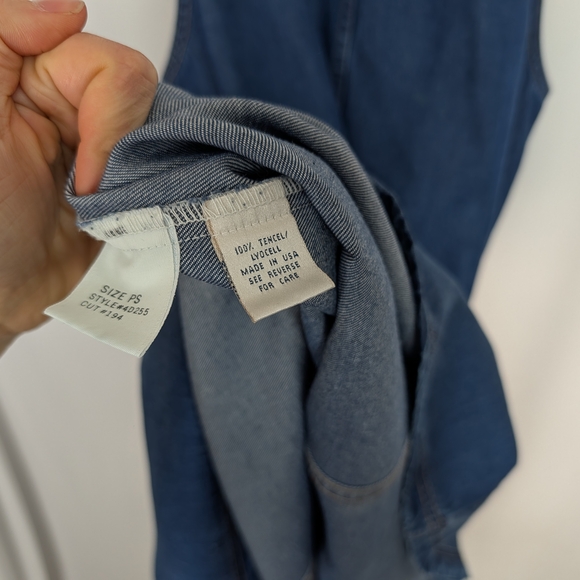 Denim Sleeveless A-Line Midi Dress - Picture 9 of 9